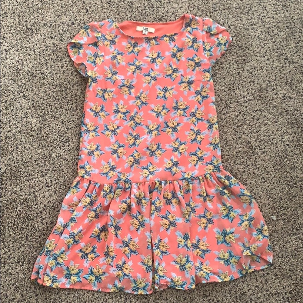 Peach floral mini dress